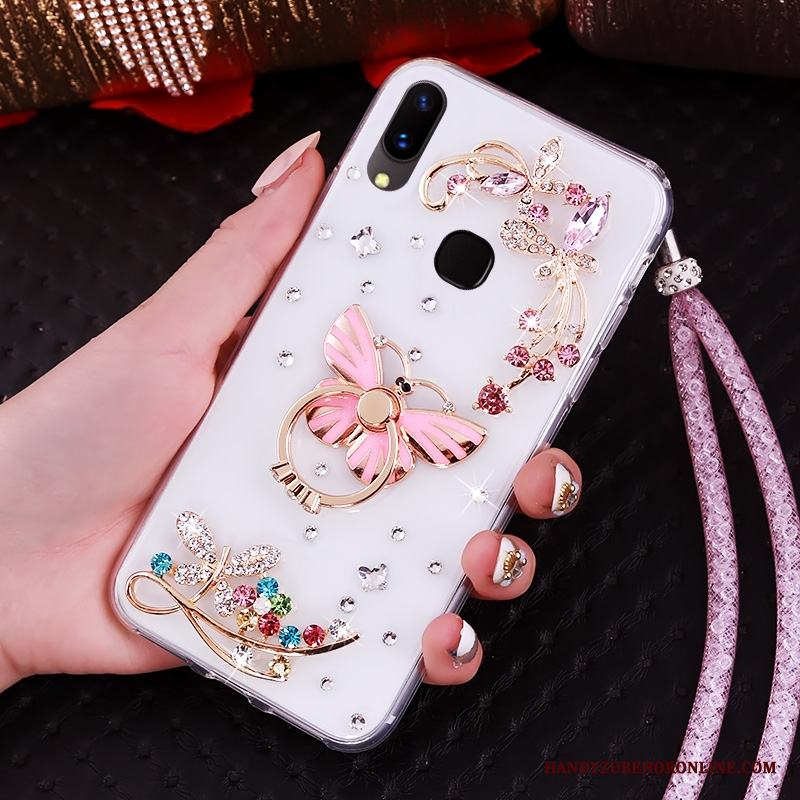 Huawei P20 Lite Ungdom Mjuk Skal Telefon Purpur Fodral Strass Skydd