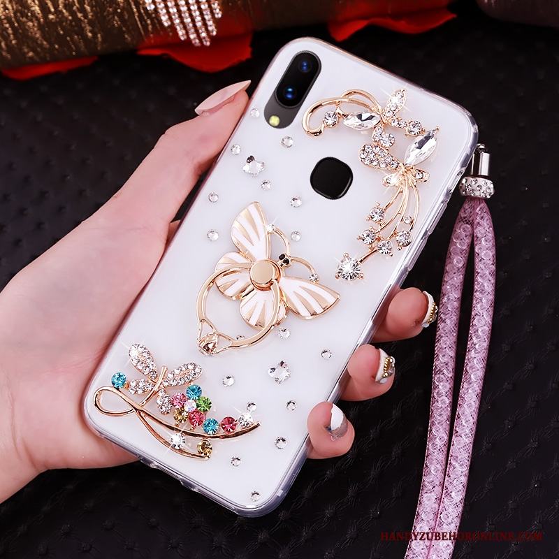 Huawei P20 Lite Ungdom Mjuk Skal Telefon Purpur Fodral Strass Skydd