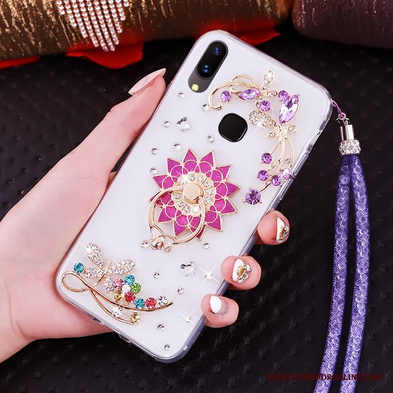 Huawei P20 Lite Ungdom Mjuk Skal Telefon Purpur Fodral Strass Skydd