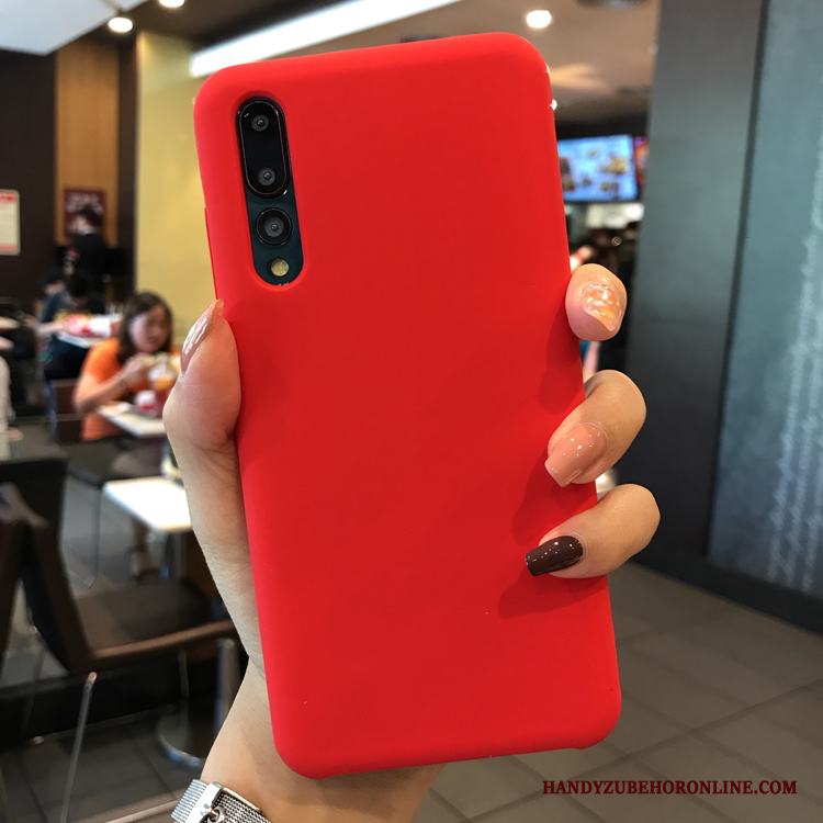 Huawei P20 Pro Net Red Grön Solid Färg Silikon Mjuk Skal Telefon Super