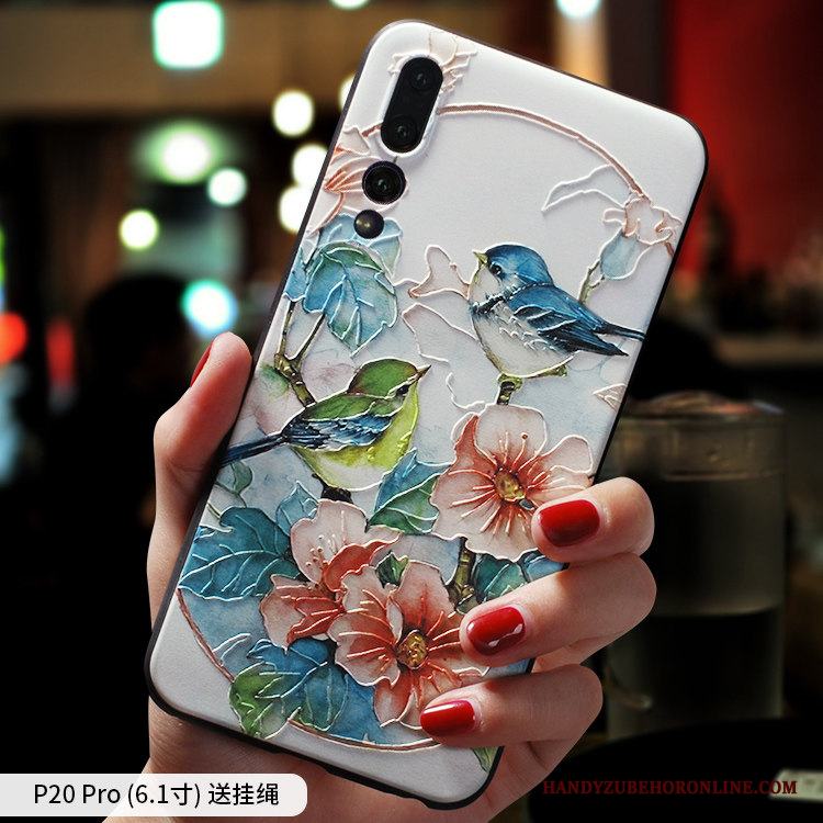 Huawei P20 Pro Skal All Inclusive Personlighet Kinesisk Stil Fallskydd Kreativa Slim Vit