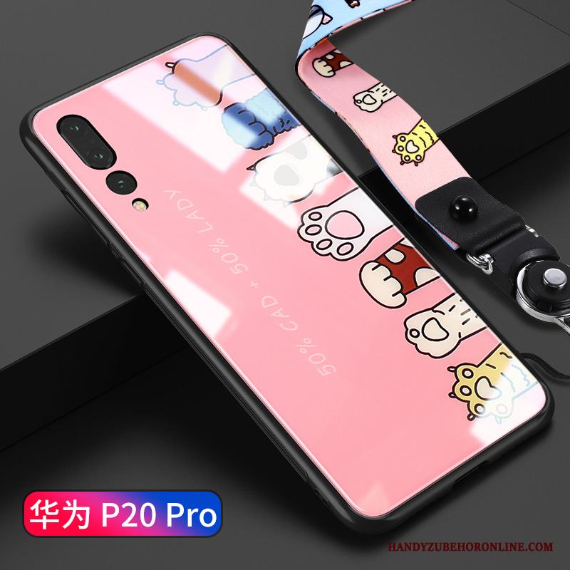 Huawei P20 Pro Skal Kreativa Silikon Vit Glas Mjuk Fallskydd Slim