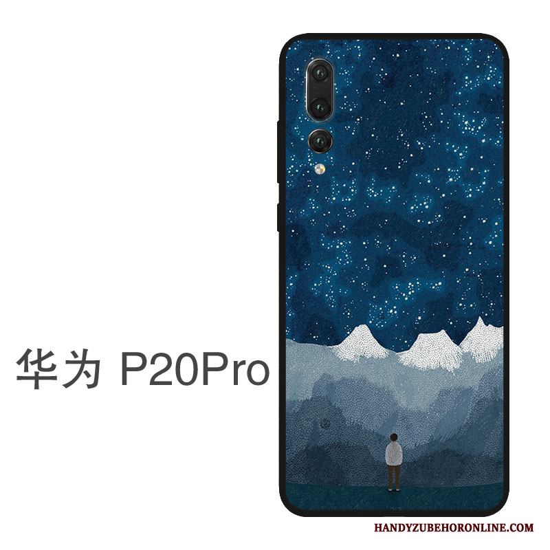 Huawei P20 Pro Skal Par Slim Skydd Blå Trend Hängsmycken Fodral