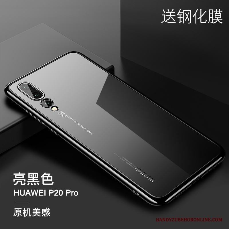 Huawei P20 Pro Skal Personlighet Fallskydd Fodral Trend Varumärke Glas Mjuk Net Red