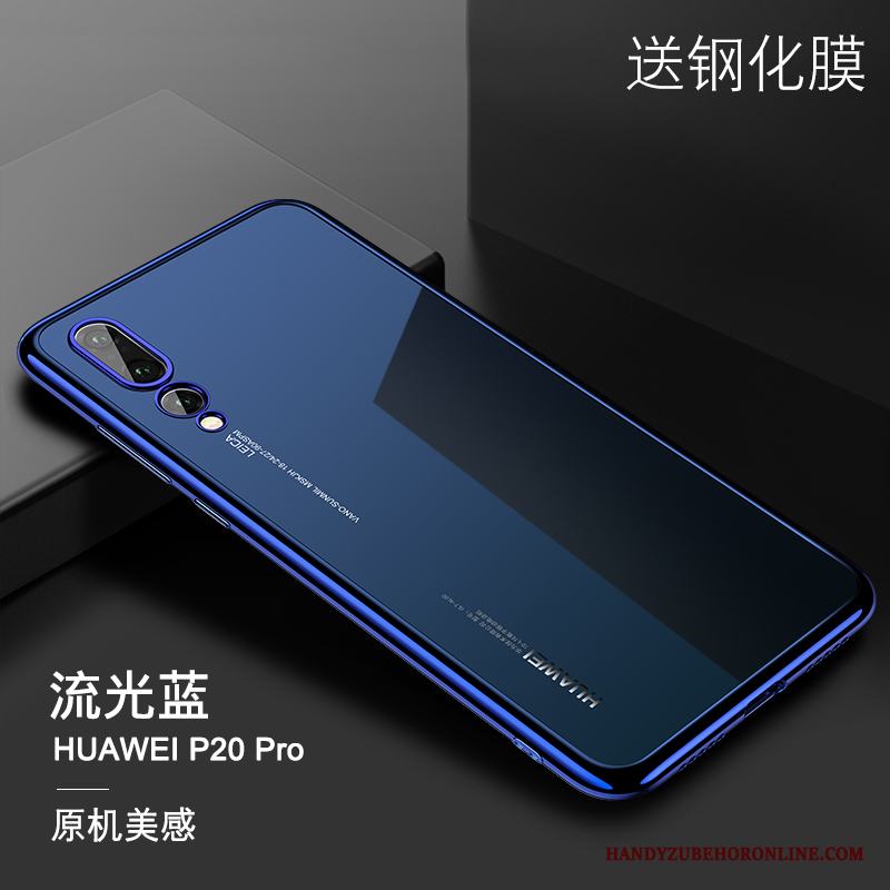 Huawei P20 Pro Skal Personlighet Fallskydd Fodral Trend Varumärke Glas Mjuk Net Red