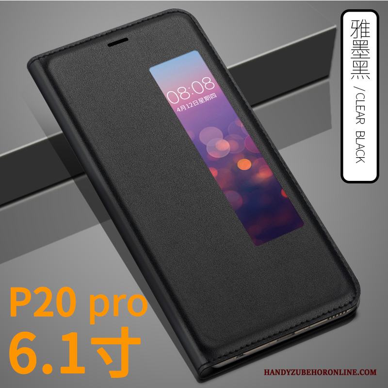 Huawei P20 Pro Skal Telefon Fodral Täcka Skydd Guld Läderfodral All Inclusive