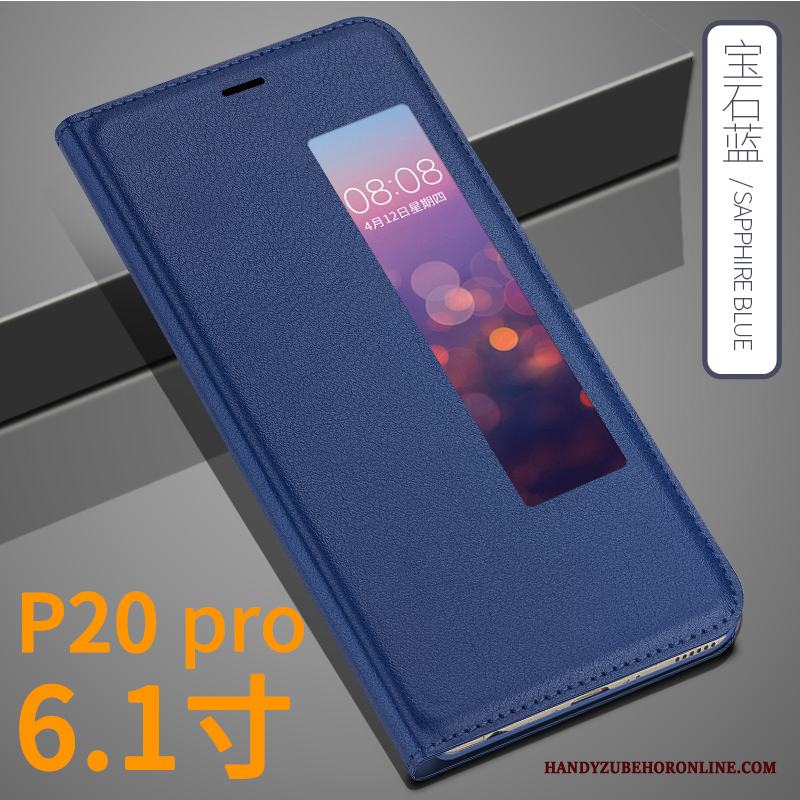 Huawei P20 Pro Skal Telefon Fodral Täcka Skydd Guld Läderfodral All Inclusive