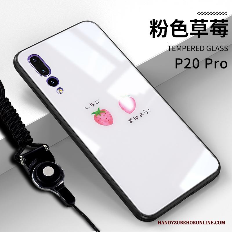 Huawei P20 Pro Tecknat Silikon Kreativa Rosa Skal Telefon Personlighet Vacker