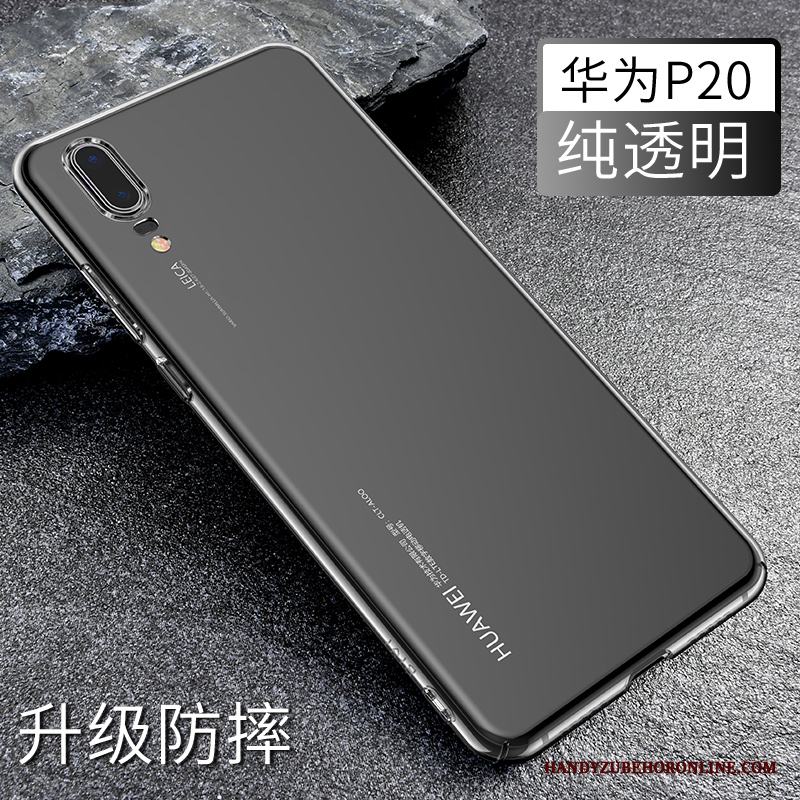 Huawei P20 Skal All Inclusive Fallskydd Ljus Transparent Nubuck Silikon Svart