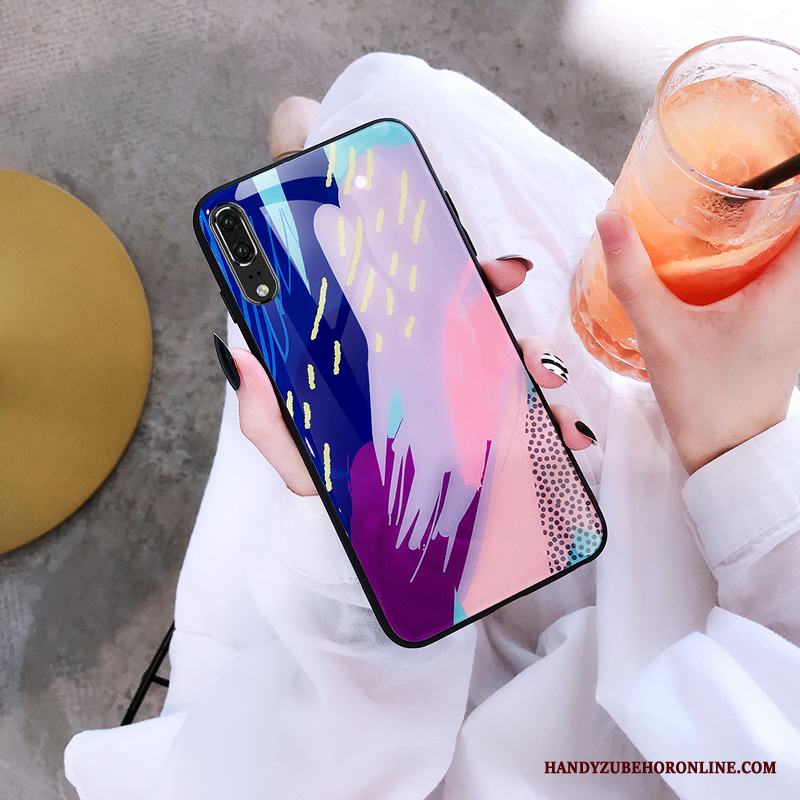 Huawei P20 Skal Fodral All Inclusive Fallskydd Personlighet Trend Glas Blå