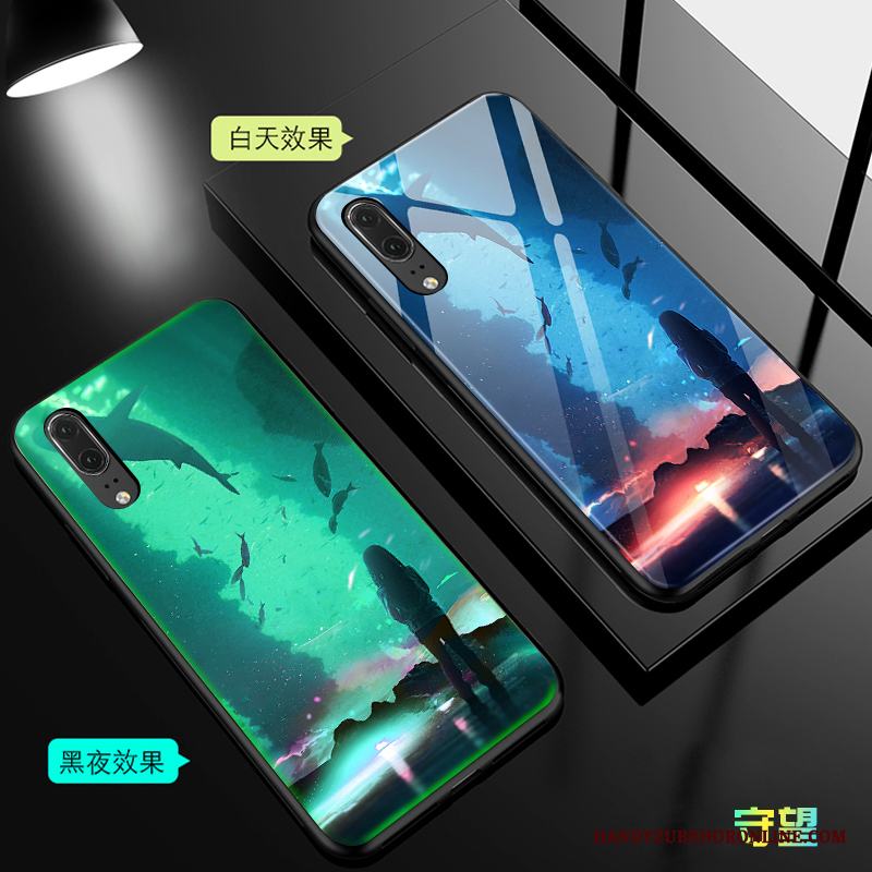 Huawei P20 Skal Skydd Lysande Kreativa Fallskydd Trend Varumärke All Inclusive Silikon