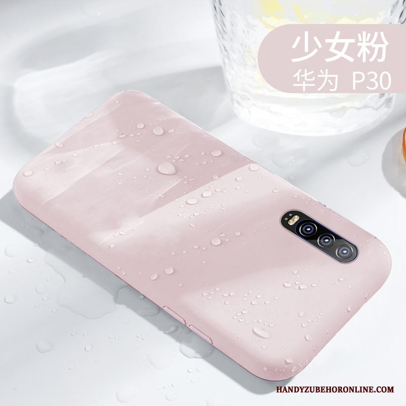 Huawei P30 Enkel Skal Par Telefon Solid Färg Mjuk Blå