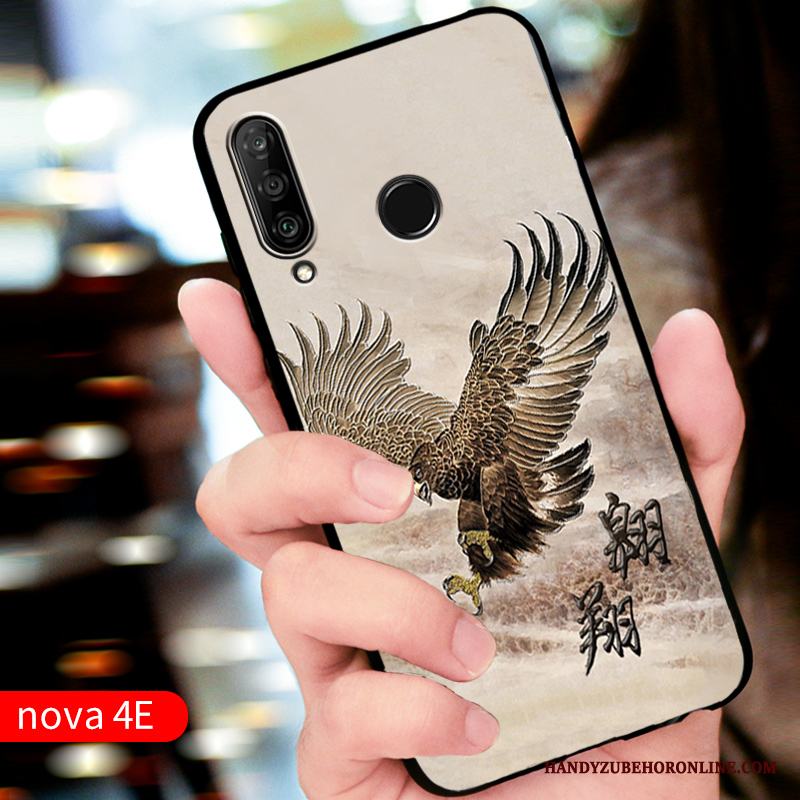 Huawei P30 Lite Fodral Röd Skydd Silikon Anpassa Skal Telefon Fallskydd