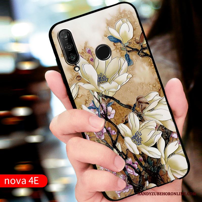 Huawei P30 Lite Fodral Röd Skydd Silikon Anpassa Skal Telefon Fallskydd