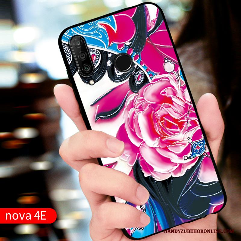 Huawei P30 Lite Fodral Röd Skydd Silikon Anpassa Skal Telefon Fallskydd