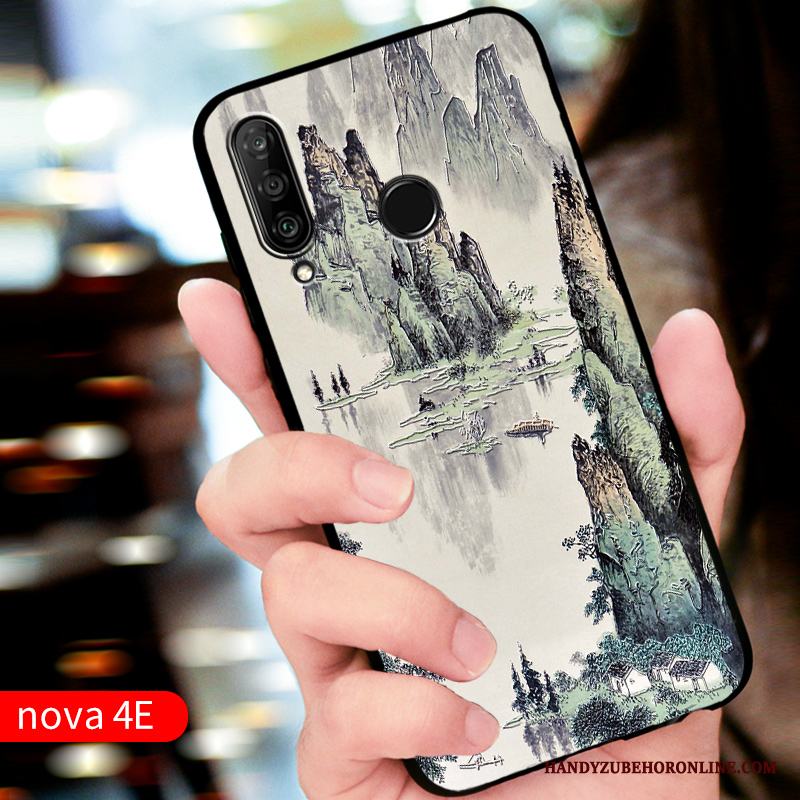 Huawei P30 Lite Fodral Röd Skydd Silikon Anpassa Skal Telefon Fallskydd