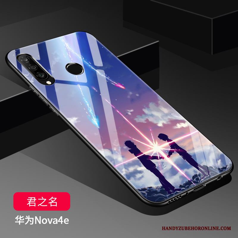 Huawei P30 Lite Mjuk Mobil Telefon Silikon Skal Telefon All Inclusive Svart Glas