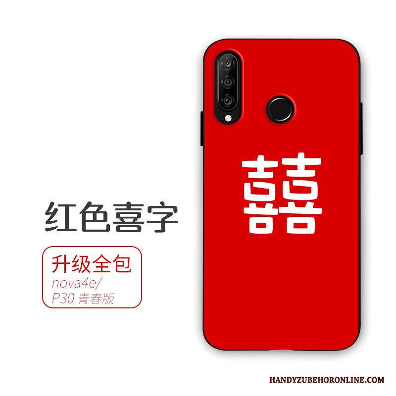Huawei P30 Lite Röd Skal Telefon Mjuk Äktenskap Fodral
