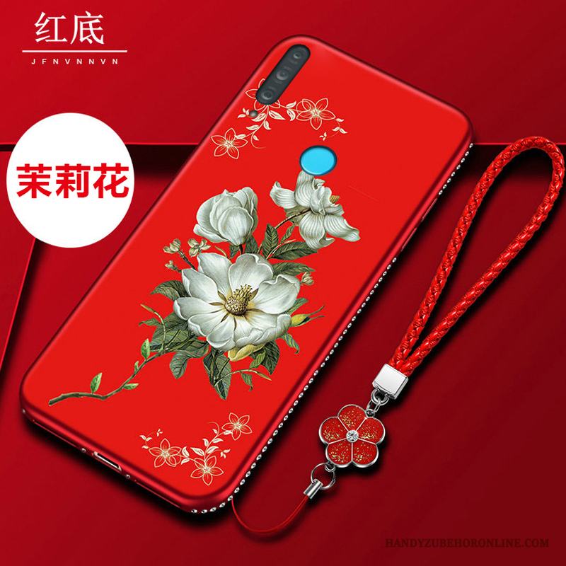 Huawei P30 Lite Röd Skal Telefon Svart Mjuk Personlighet Fodral