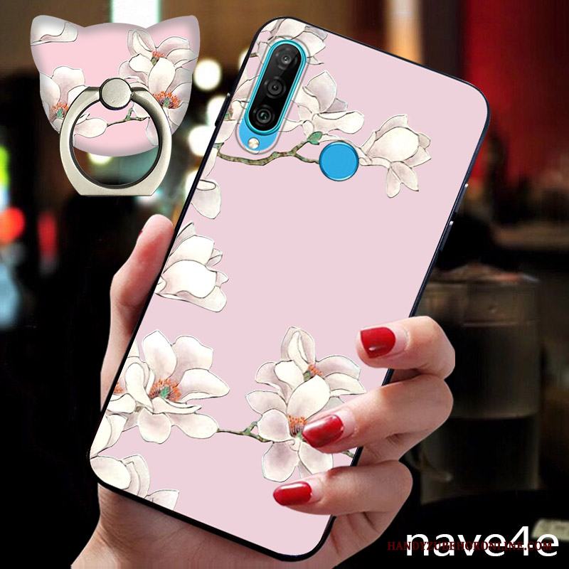 Huawei P30 Lite Skal Ny Slim Personlighet Nubuck Rosa Silikon Fallskydd