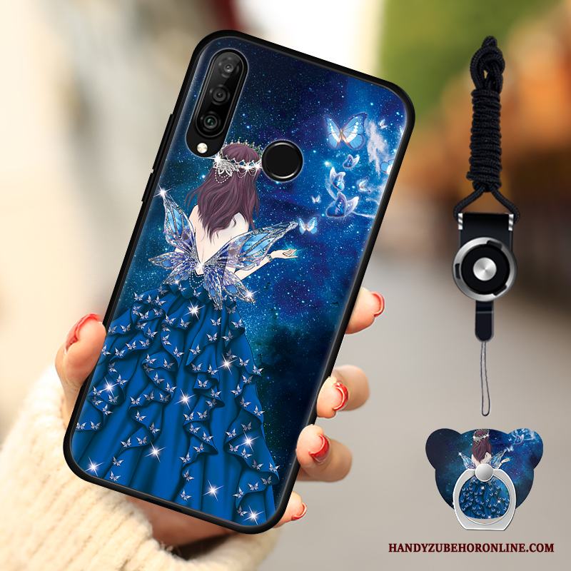 Huawei P30 Lite Skal Telefon Blå Trend Fodral Mode Mjuk Fallskydd