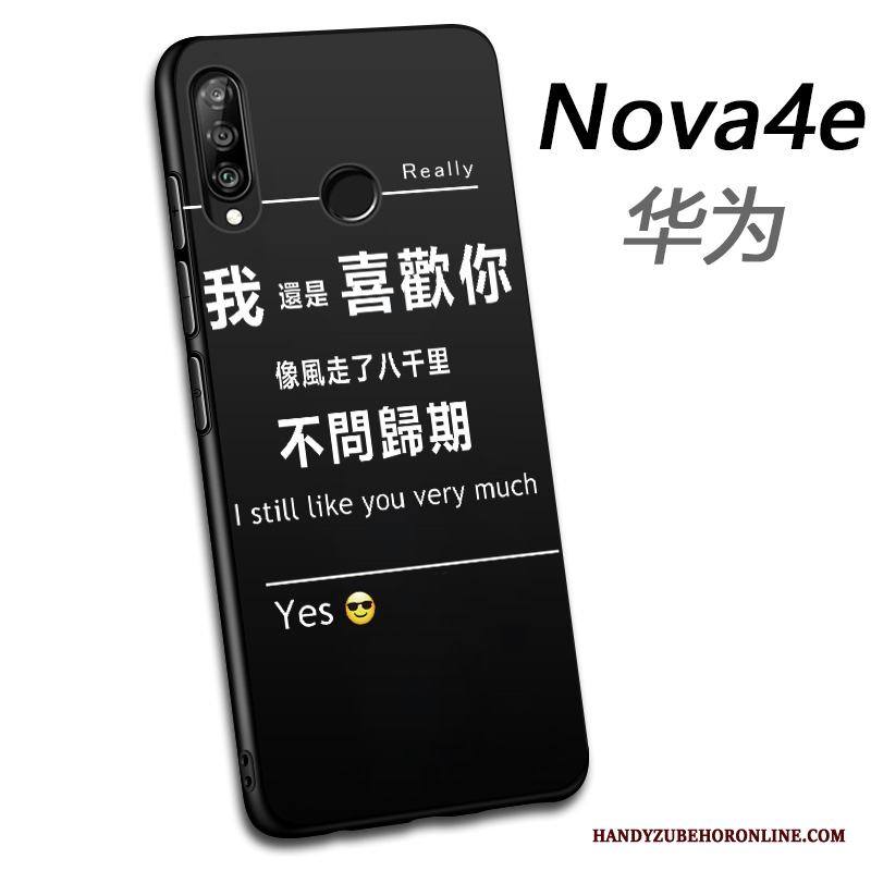 Huawei P30 Lite Skal Telefon Svart Mjuk Skydd Fodral Vacker All Inclusive