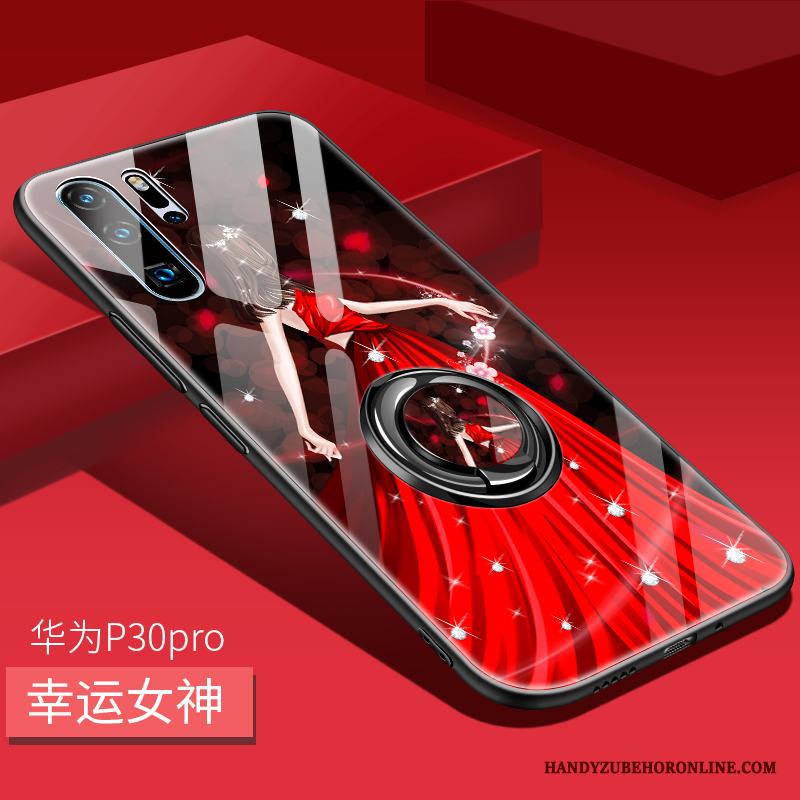 Huawei P30 Pro All Inclusive Slim Nubuck Blå Ring Kreativa Skal Telefon