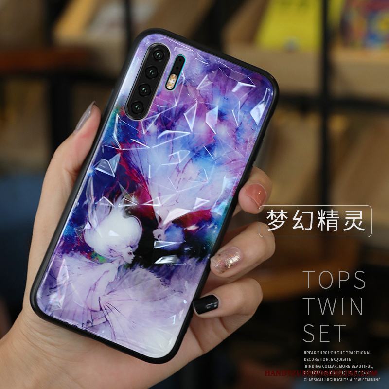 Huawei P30 Pro Blå Skal Telefon Kreativa Hängsmycken Fallskydd Personlighet Mjuk