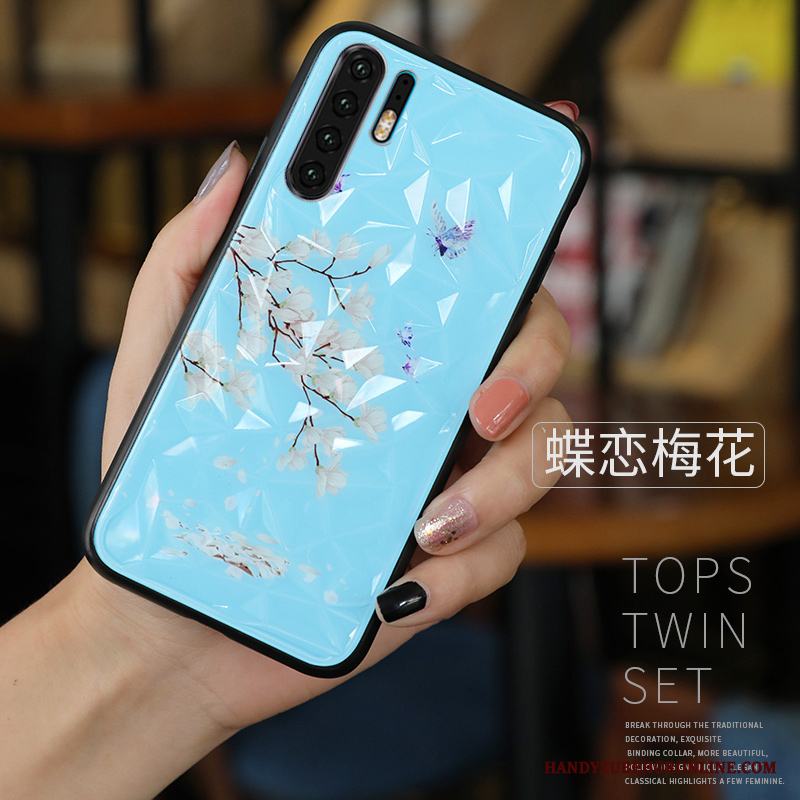 Huawei P30 Pro Blå Skal Telefon Kreativa Hängsmycken Fallskydd Personlighet Mjuk