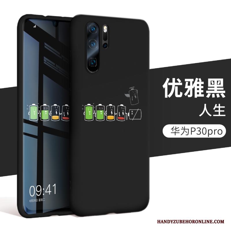 Huawei P30 Pro Silikon Mjuk Svart Skal Skydd Telefon Fodral