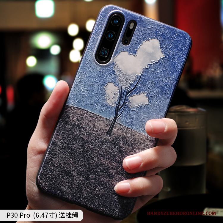 Huawei P30 Pro Skal All Inclusive Nubuck Kreativa Skydd Mjuk Trend Varumärke Röd