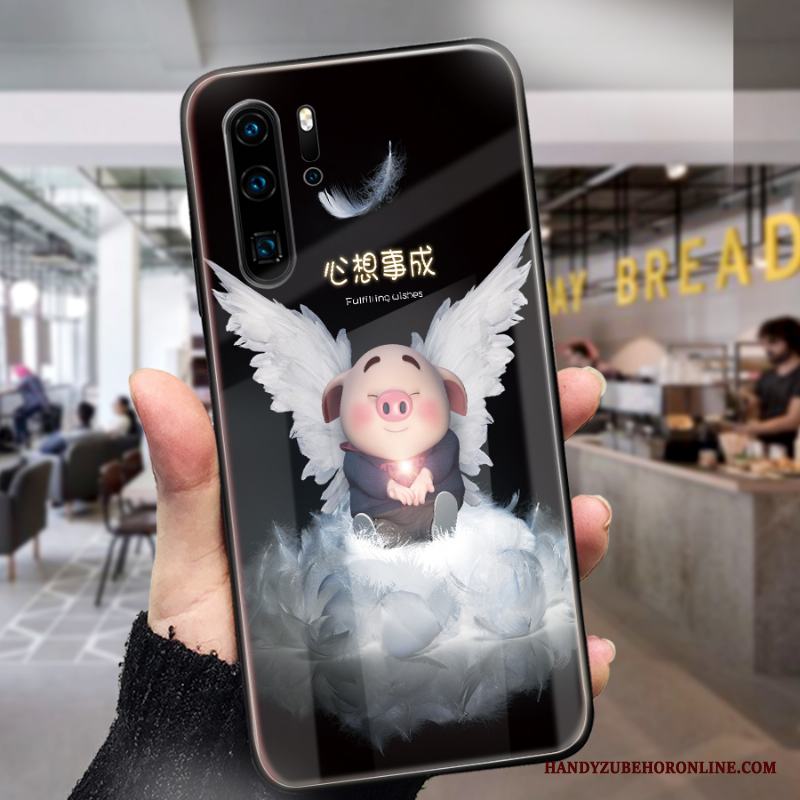 Huawei P30 Pro Skal Fallskydd Liten Glas Net Red Trend Röd Fodral