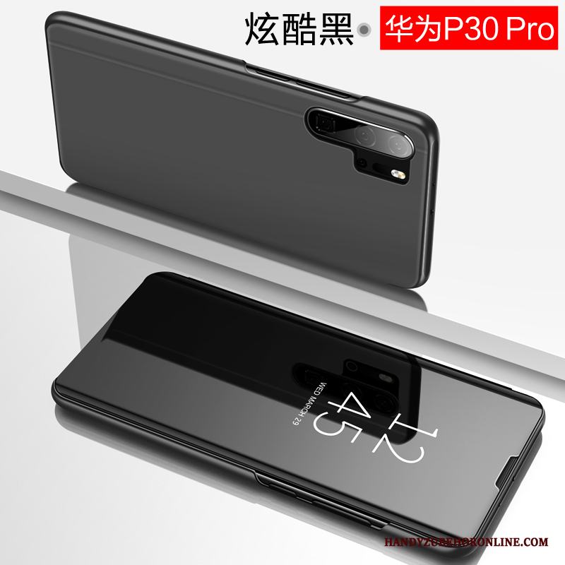 Huawei P30 Pro Skydd Fallskydd Clamshell Fodral Skal Telefon Slim Läderfodral