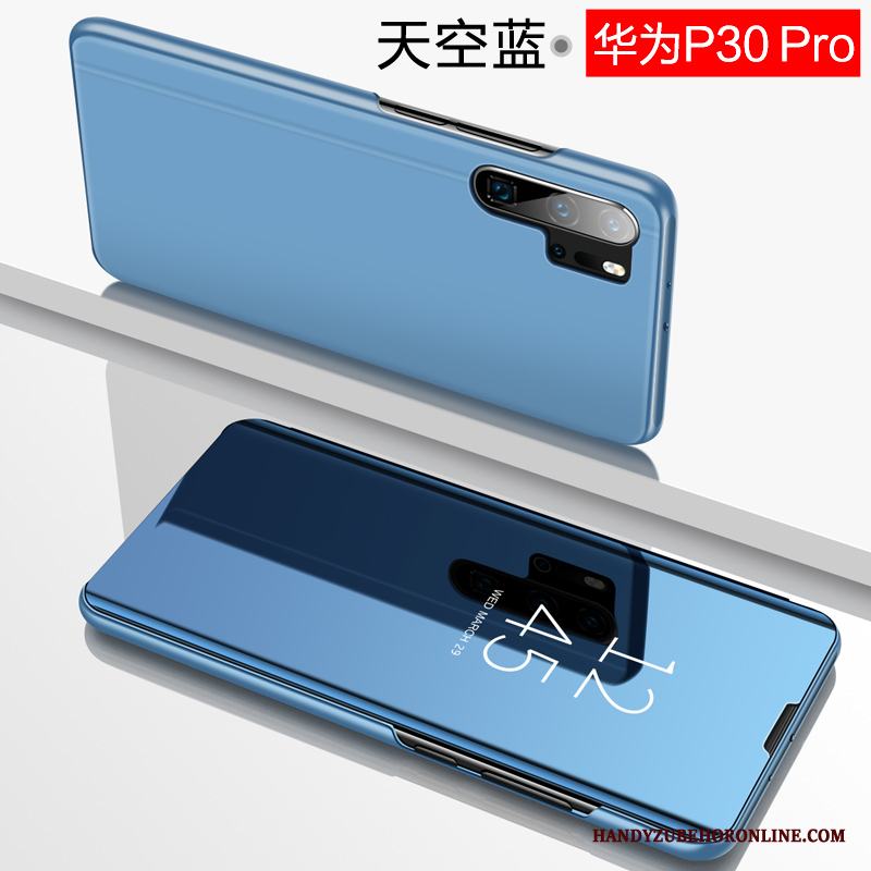 Huawei P30 Pro Skydd Fallskydd Clamshell Fodral Skal Telefon Slim Läderfodral