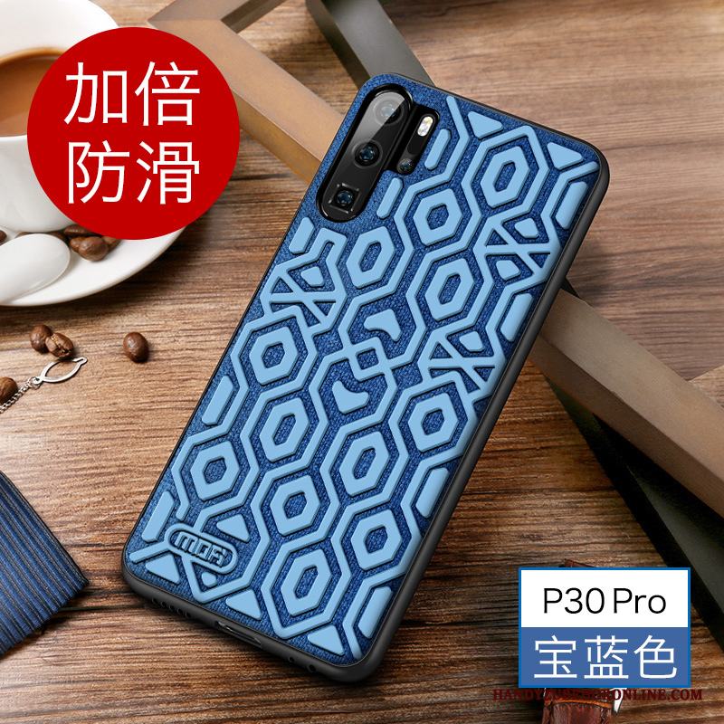 Huawei P30 Pro Skydd Nubuck Skal Telefon All Inclusive Blå Fallskydd Högt Utbud