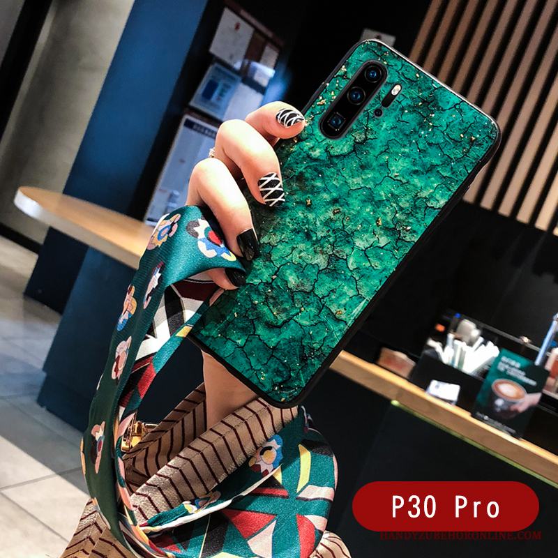 Huawei P30 Pro Skydd Skal Telefon Stor Fodral Hängsmycken Silikon Mönster