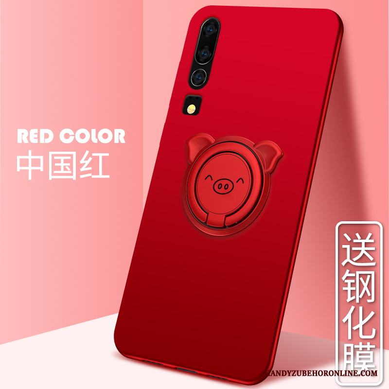 Huawei P30 Silikon Net Red Skal Nubuck Telefon Trend Ny