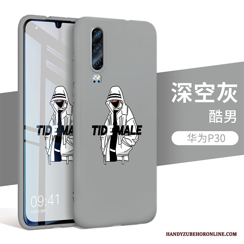 Huawei P30 Skal Blå Mjuk Skydd Fodral All Inclusive Trend Varumärke Fallskydd