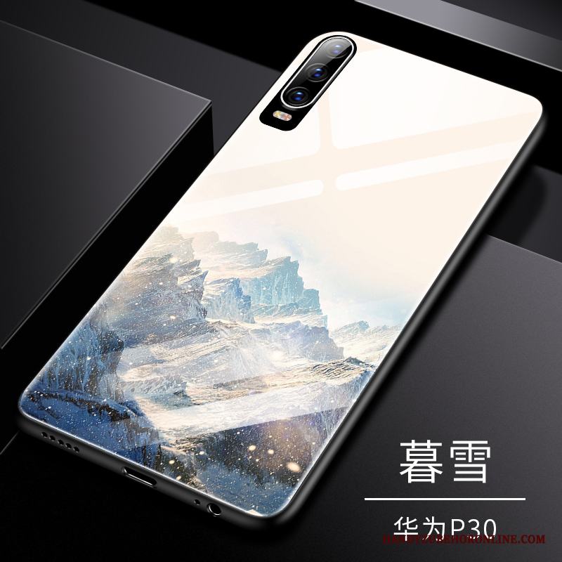 Huawei P30 Skal Personlighet Par Kreativa Silikon Glas Mjuk Slim