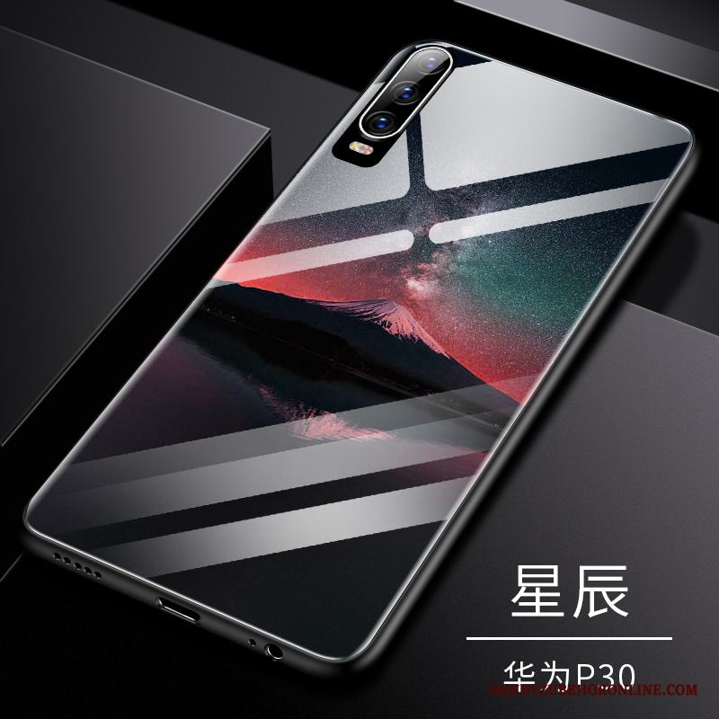 Huawei P30 Skal Personlighet Par Kreativa Silikon Glas Mjuk Slim