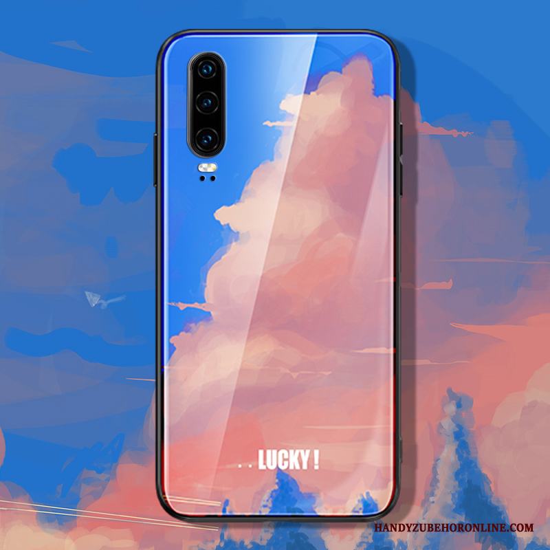 Huawei P30 Skal Skydd Personlighet Net Red Slim Grön Trend Fallskydd