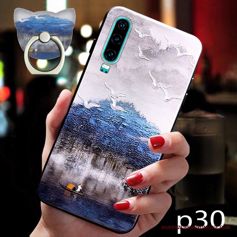 Huawei P30 Skal Slim Personlighet Kinesisk Stil Trend Varumärke Mjuk Skydd Silikon