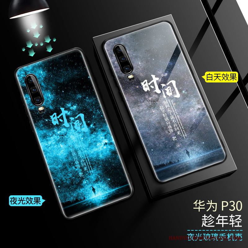 Huawei P30 Skal Telefon Fallskydd Glas Lysande Slim Trend Varumärke All Inclusive