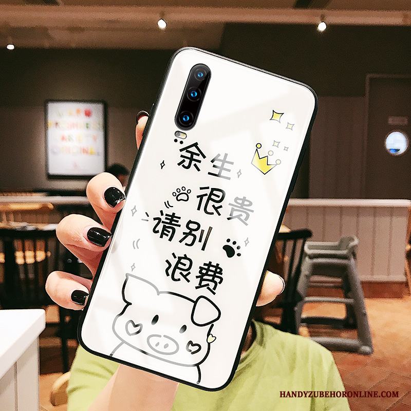 Huawei P30 Skal Telefon Vit Mjuk Spegel Skydd Fallskydd Fodral