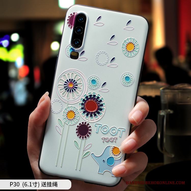 Huawei P30 Skal Trend Varumärke Purpur All Inclusive Slim Fodral Tecknat Fallskydd