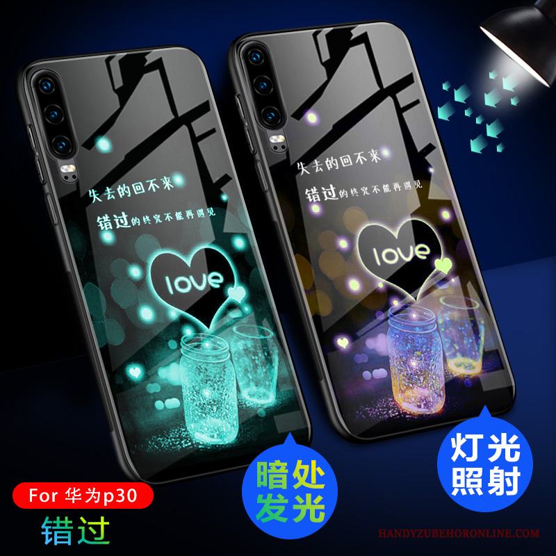 Huawei P30 Vacker Skal Telefon Glas Skydd Kreativa All Inclusive Lysande