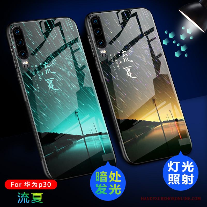 Huawei P30 Vacker Skal Telefon Glas Skydd Kreativa All Inclusive Lysande