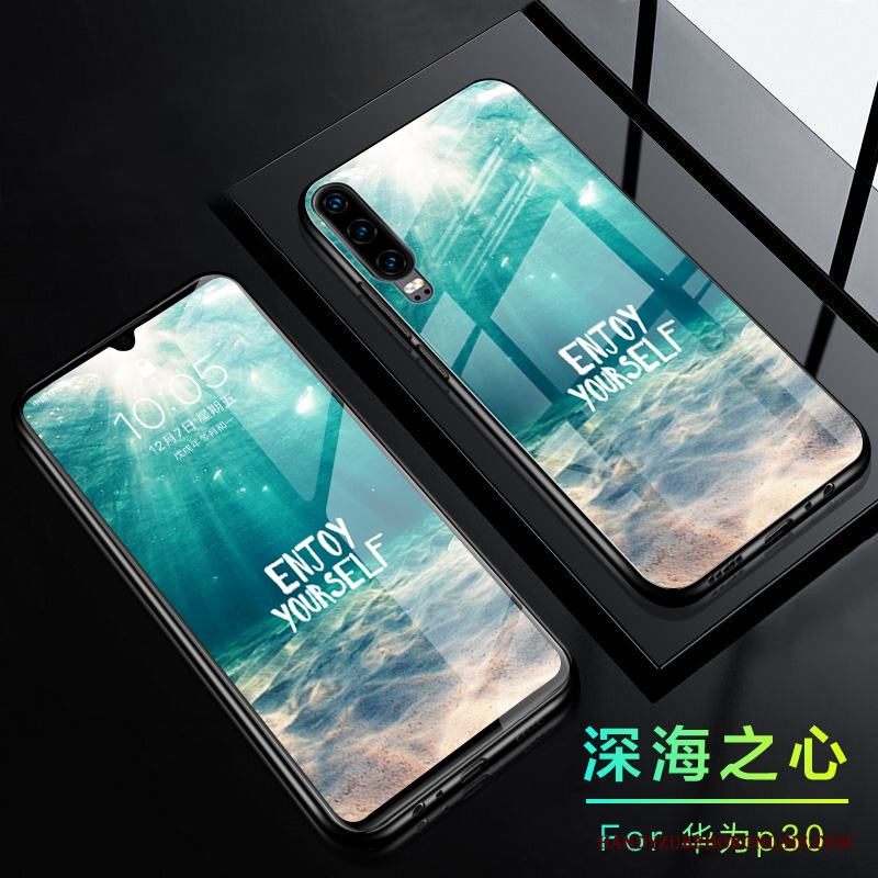 Huawei P30 Vacker Skal Telefon Glas Skydd Kreativa All Inclusive Lysande