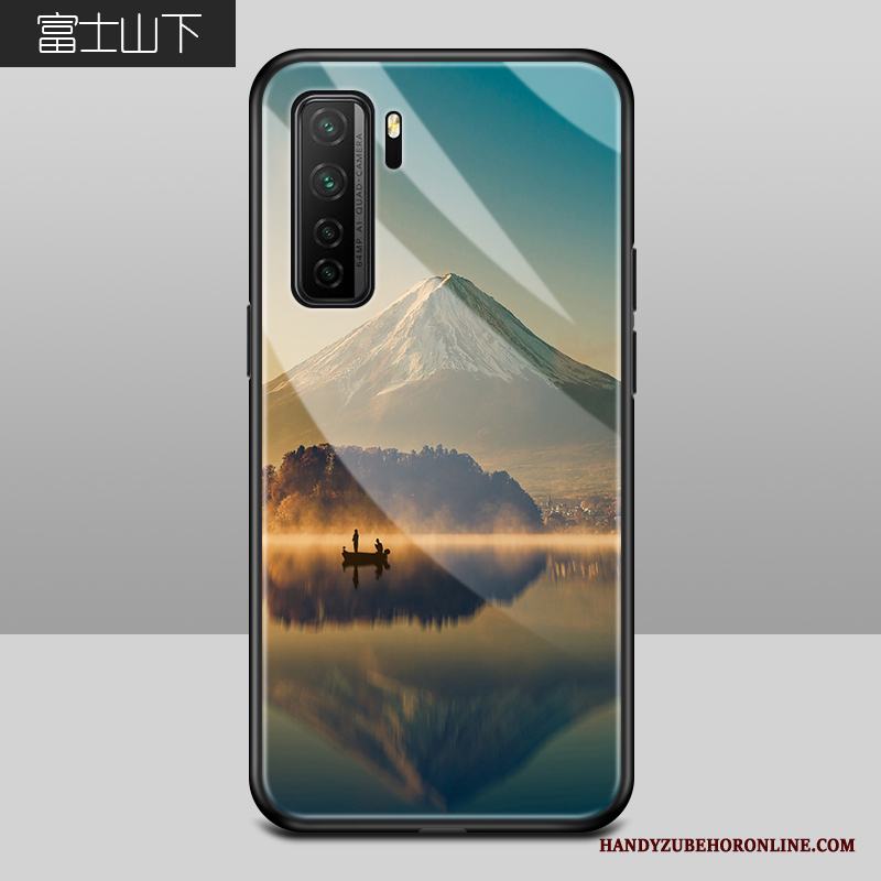 Huawei P40 Lite 5g Skal Hård Fodral Kreativa Silikon Fallskydd Glas Svart