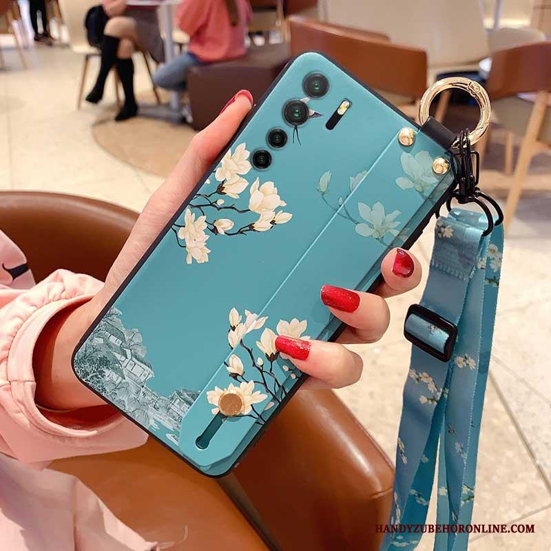 Huawei P40 Lite 5g Skal Plommonblomma Skydd Support Vit Retro Nubuck Kreativa